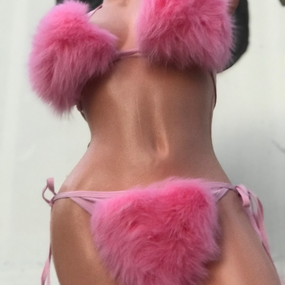 Pink Fuzzy Bikini Set - Picture 11 of 16